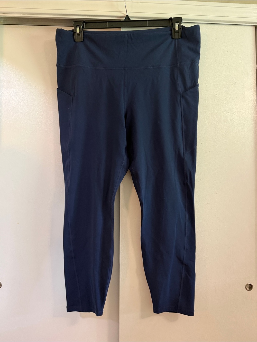 Fabletics Dark Navy High-Rise Luxe Leggings with Side Pockets